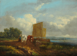 823.  HENRY MILBOURNE (1781- 1826)Paisaje campestre..