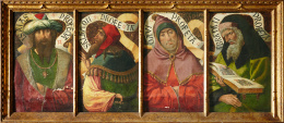 229.  MAESTRO DE LOS ARCOS (Pintor activo en Navarra, PP. S. XVI)“Isaías”, “Salomón”, “David” y “Abraham”..