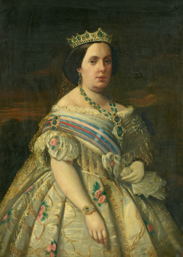 242.  ESCUELA ESPAÑOLA, FF. S. XIXRetrato de Isabel II..