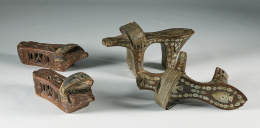 1278.  Sandalias de hamman (Baño turco) de madera tallada y nacar.Trabajo Otomano s.XIX.