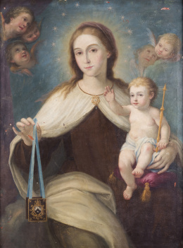 928.  JUAN BAUTISTA SUÑER (Escuela valenciana, mediados siglo XVIII- pp. siglo XIX)Virgen del Carmen.