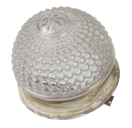 660.  Lámpara de vidrio prensado y latón.S. XX.