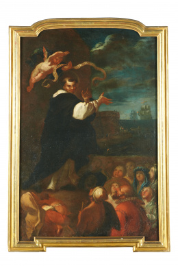 771.  ESCUELA ESPAÑOLA, SIGLO XVIIIPredicación de San Vicente Ferrer en Barcelona..