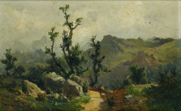 246.  CARLOS DE HAES (Bruselas, 1826-Madrid, 1898)Paisaje montañoso.