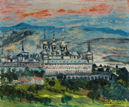314.  BENJAMÍN PALENCIA (Barrax, Albacete, 1894 - Madrid, 1980)“Vista de El Escorial”, 1962.