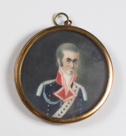 171.  ESCUELA ESPAÑOLA, SIGLO XIX“Retrato de Guardia de Corps”.H.1800- 1815..