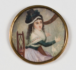 193.  ESCUELA ESPAÑOLA, SIGLO XIXDama tocando el arpa..