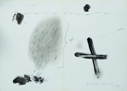 346.  ANTONI TÀPIES (Barcelona, 1923 - 2012)Dibujo-dedicatoria, 1990.