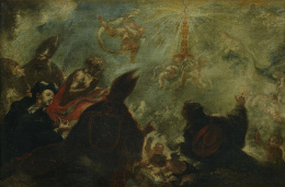 749.  FRANCISCO HERRERA “EL MOZO” (Sevilla, 1627-1685)El Triunfo de la Eucaristía.h. 1655..