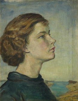 410.  PEDRO BUENO (Villa del Río, 1910 - Madrid, 1993)“Retrato de joven”.