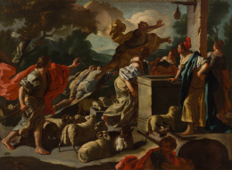294.  SEGUIDOR DE FRANCESCO DE MURA (Escuela napolitana, siglo XVII)Rebeca y Jacob en el pozo.