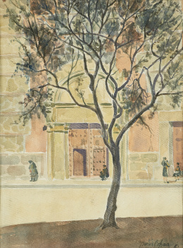 412.  GARCÍA OCHOAVista de árbol y casa, 1950.