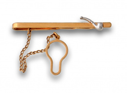 638.  Barra de corbata con pipa en oro bicolor de 18K.