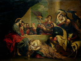 966.  MARCO ANTONIO GARIBALDO (Amberes, 1620-1678)Cena en casa de Betania..