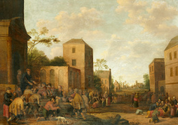957.  CIRCULO DE JOOST-CORNELISZ DROOGSLOOT (Escuela holandesa, siglo XVII)Las obras de misericordia.