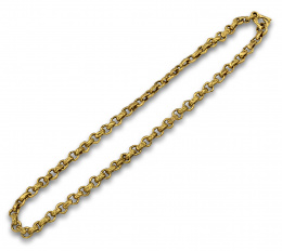 703.  Collar de cadena realizada a mano ,con eslabones circulares irregulares macizos en oro de 18K .