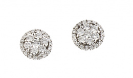 679.  Pendientes de brillantes con rosetón central rodeado por orla