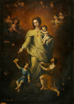 787.  ESCUELA ESPAÑOLA, SIGLO XIXVirgen de la Merced patrona de Jerez..