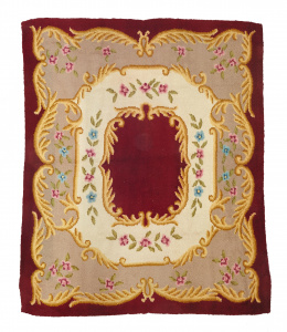 1153.  Alfombra de nudo español en lana siguiendo modelos de la Real Fábrica de tapices.Trabajo español, S. XX..