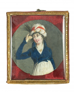 192.  ESCUELA FRANCESA, FF. SIGLO XVIII- PP. S. XIXRetrato de dama con turbante oriental..