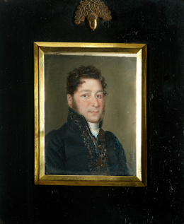 745.  MOREL (Escuela española, siglo XIX)Retrato de caballero..