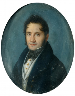 746.  ESCUELA ESPAÑOLA, SIGLO XIXRetrato de caballero, óvalo..