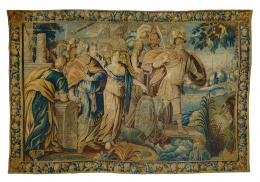 986.  “El éxodo de Helena”, Tapiz  en lana y seda;Franco - flamenco S.XVII.