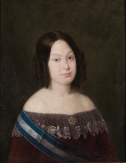 815.  SEGUIDOR DE ANTONIO MARÍA ESQUIVEL (Escuela española, siglo XIX)Retrato de Isabel II..