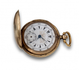 727.  Reloj saboneta en plata  dorada  ffs s XIX realizado en Inglaterra para el mercado otomano.
