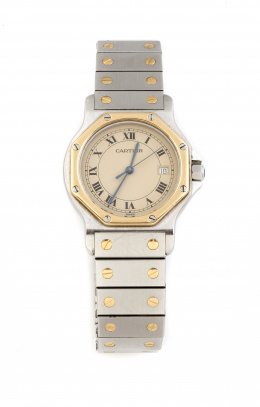 419.  Reloj CARTIER SANTOS OCTAGON en acero y oro