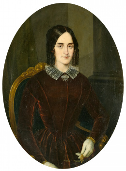 183.  JOSÉ ROLDÁN Y MARTÍNEZ (Sevilla, 1808-1871)Retrato de la Marquesa de Zafra..