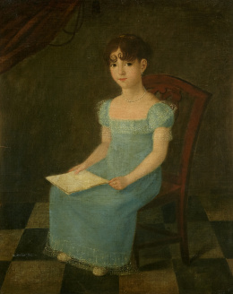 196.  CÍRCULO DE AGUSTÍN ESTEVE (Escuela española, S. XVIII)Retrato de la Marquesita de Moscoso..