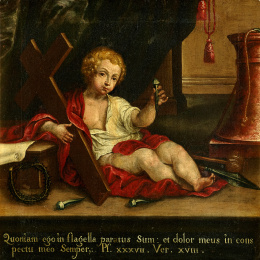 784.  ESCUELA ESPAÑOLA, SIGLO XVIINiño Jesús con los instrumentos de la Pasión..
