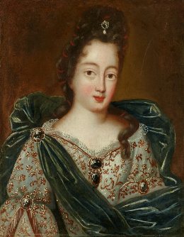 282.  SEGUIDOR DE PIERRE GOBERT (Escuela francesa, S. XVIII)Retrato de la princesa de Mónaco Catalina Carlota, amante de Luis XIV.