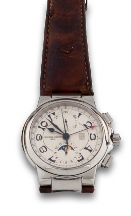 802.  Reloj FREDERIC CONSTANT en acero ,cronómetro calendario fases lunares .Ref FC395X4H5/6 Automático
