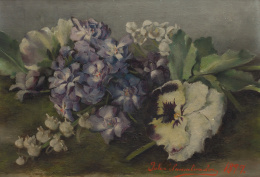 923.  JULIA SANSALVADOR (Escuela española, Siglo XIX) Flores