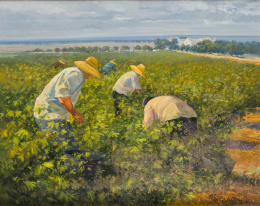 255.  MANUEL BARAHONA (Puente Genil, 1948)“Vendimiadores”.