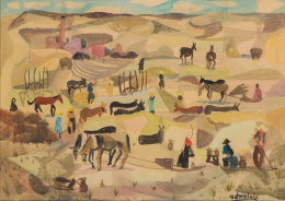 257.  AGUSTÍN REDONDELA  (Madrid, 1922 - 2015)“Paisaje de campo”.
