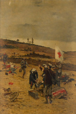 910.  JOAQUÍN AGRASOT  Y JUAN (Orihuela, Alicante, 1837-Valencia, 1919)Día de guerra