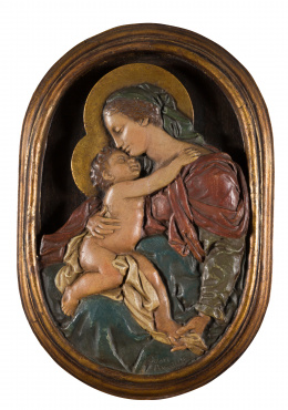 855.  JUAN DE ÁVALOS (Mérida, 1911 - Madrid, 2006)Virgen con el niño, c.1960.