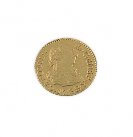 790.  Moneda de 1/2 escudo de  Carlos III. Sevilla 1788 en oro