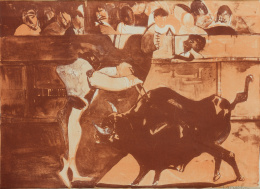290.  JUAN BARJOLA (Badajoz, 1919 - Madrid, 2004)“Tauromaquia”, 1952.