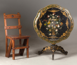 1179.  Mesa tilt-top victoriana.Trabajo inglés, tercer cuarto S. XIX.