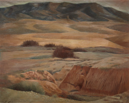 801.  CÉSAR FERNÁNDEZ NAVARRO (Bahía Blanca, 1909 - Santa Fe, 1992)“Las Bardenas de Tudela”.