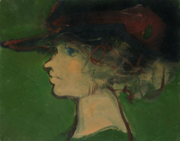 857.  JUAN GARCÉS (Marín 1935 - Madrid,  2014)“Mujer con sombrero”.