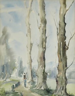 763.  MANUEL LIAÑO (Duález, 1912 - Barreda, 1989)Pareja de paisajes, 1950 y 1952.