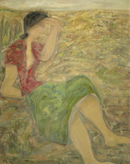 808.  JUAN MANUEL DÍAZ-CANEJA (Palencia, 1905 - Madrid, 1988) “Verano en el campo”, 1953.