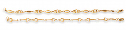 612.  Conjunto de dos pulseras de cadena de oro de 18K.