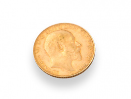 705.  Moneda de una libra de Eduardo VII en oro.1906