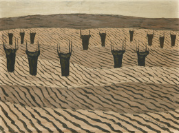 807.  GODOFREDO ORTEGA MUÑOZ (San Vicente de Alcántara, 1899 - Madrid, 1982)“Castaños”, años 50.
